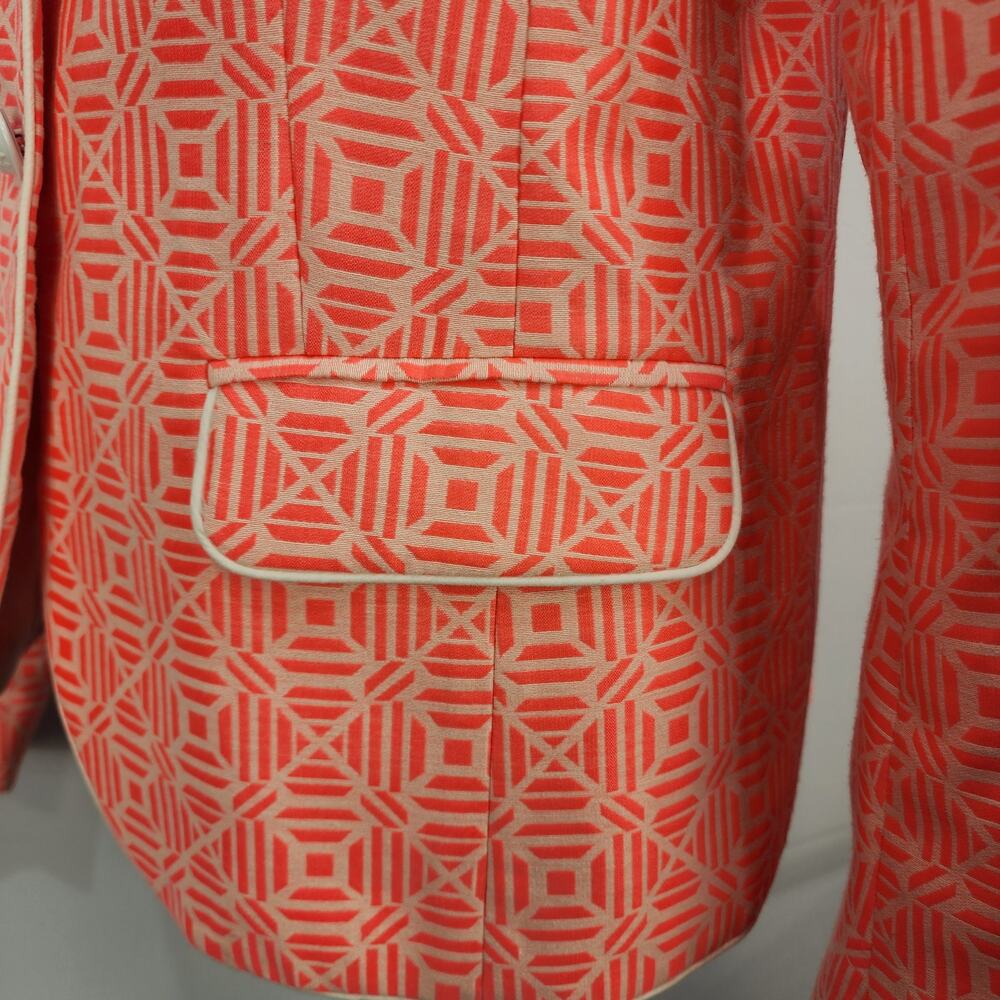 Gap Academy Blazer Geometric Neon Pink 8 Tall - Picture 4 of 12